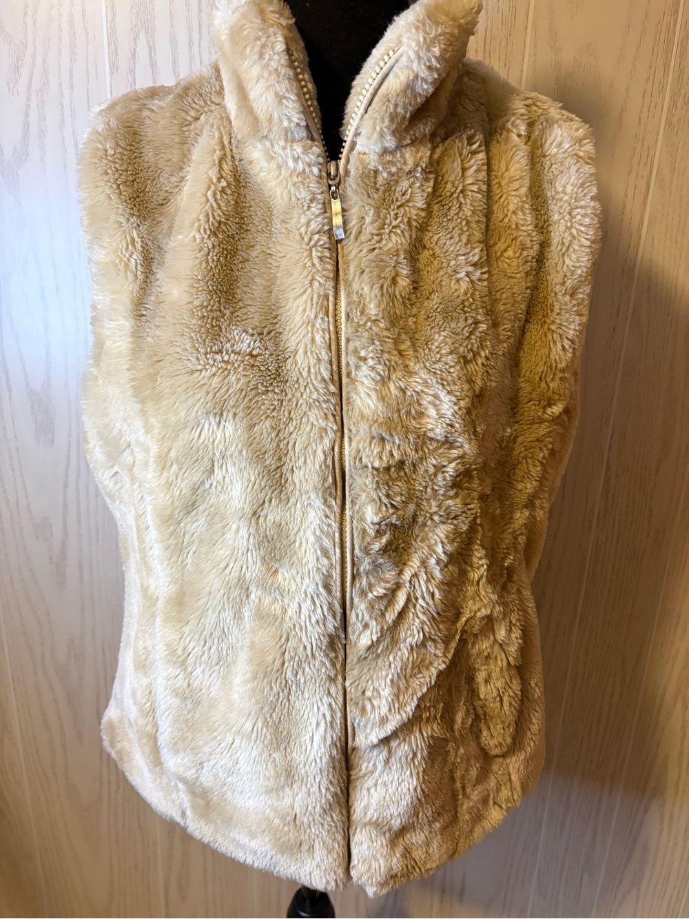 Women faux fur vest sz m